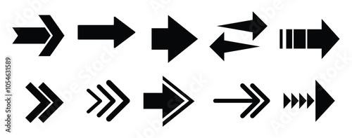 Arrow icon set. Arrow. Cursor. Collection different arrow signs. Black arrows icons. Cursor. Modern simple arrows. Vector illustration eps