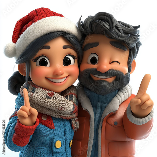 Couple in christmas outfit