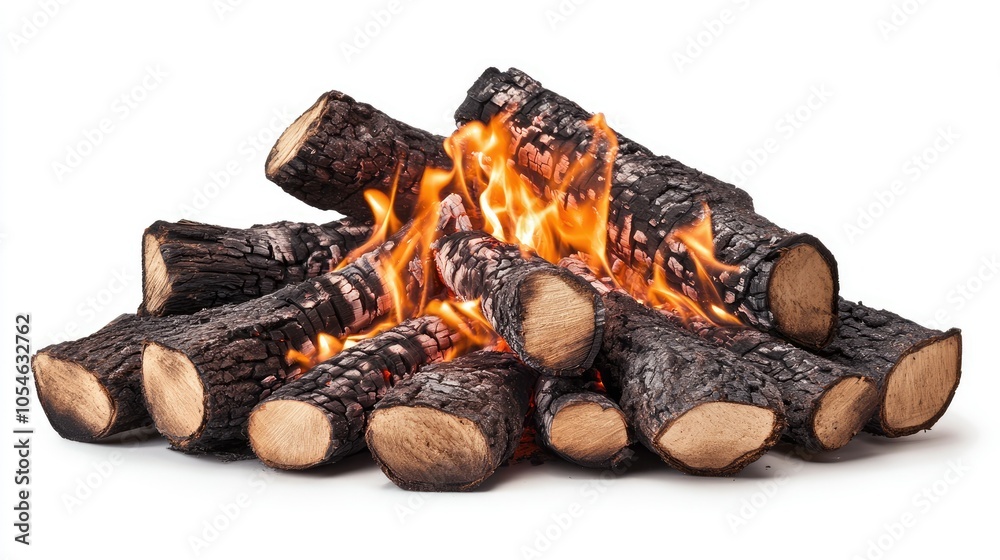 Warm Campfire with Burning Logs and Flames Warm Campfire with Burning Logs and Flames
