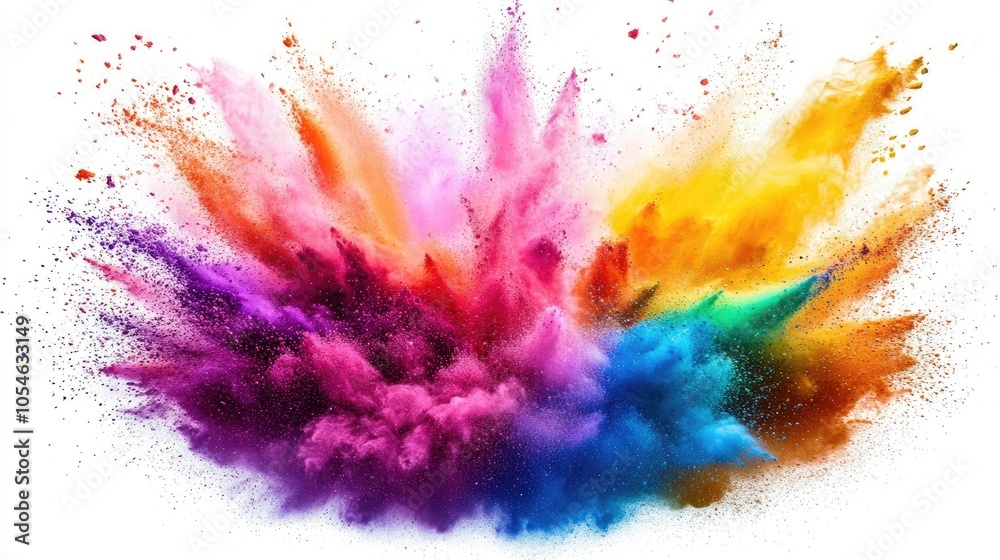 Vibrant Explosion of Colorful Powder Dust Vibrant Explosion of Colorful Powder Dust