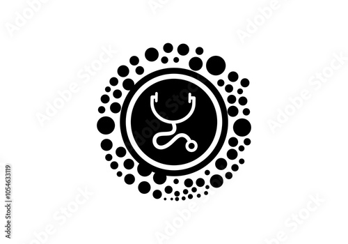 health and medical stethoscope logo design vector