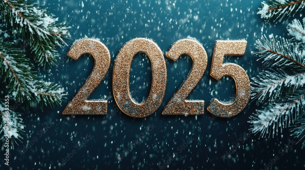 Glittering 2025 New Year Celebration Concept Glittering 2025 New Year Celebration Concept