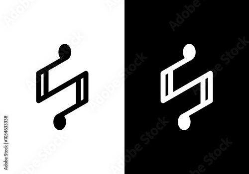 Modern and elegant music logo design with initial S