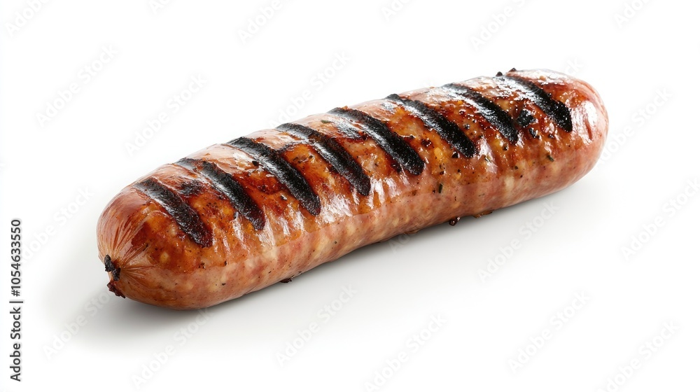 Grilled Sausage on White Background Grilled Sausage on White Background