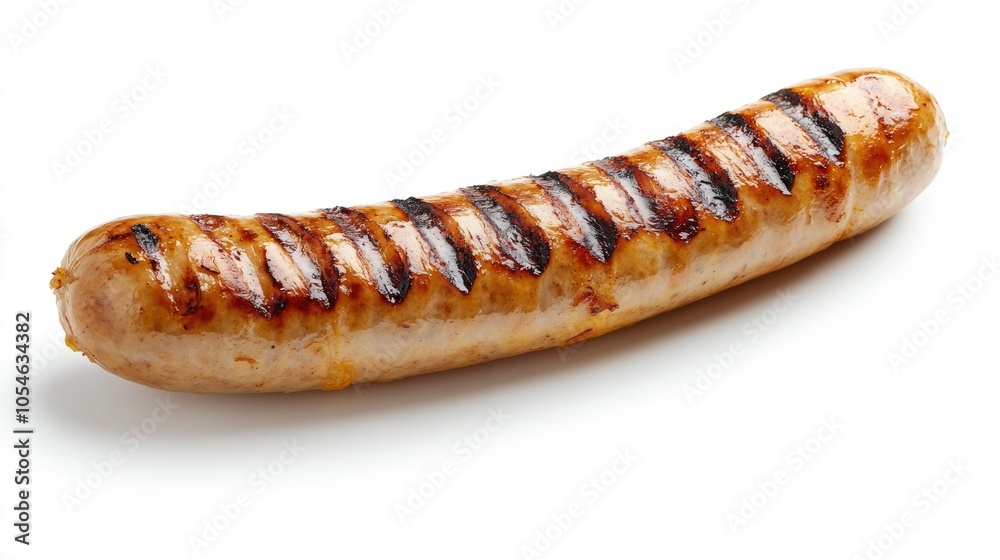 Grilled Sausage on White Background Grilled Sausage on White Background