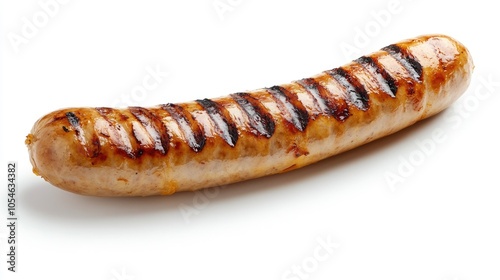 Grilled Sausage on White Background