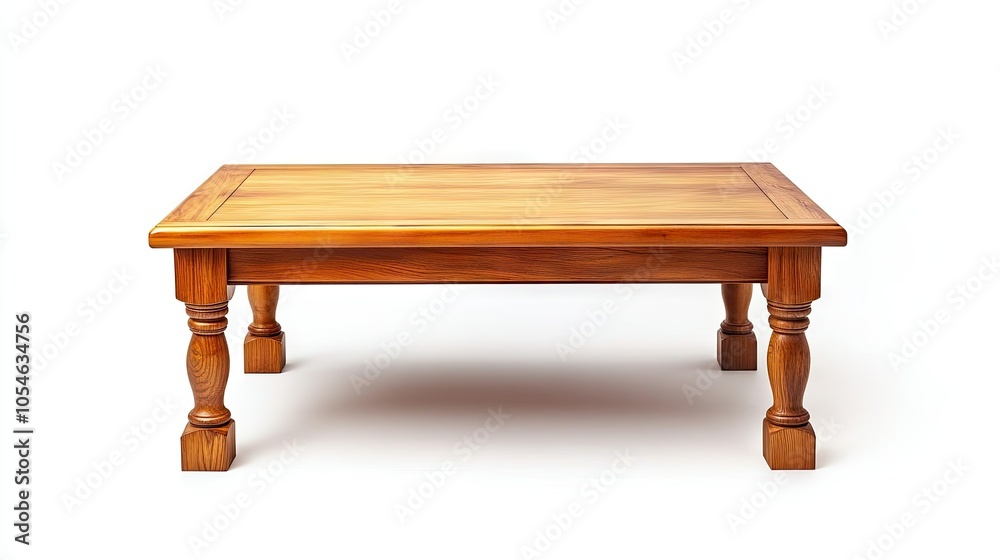 Elegant Wooden Coffee Table on White Background Elegant Wooden Coffee Table on White Background