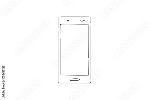 電話　イラスト　線画　スマホ