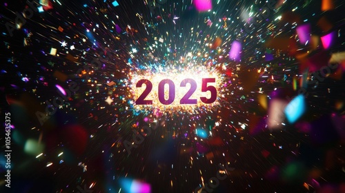 Colorful Explosion of 2025 Celebration Visuals