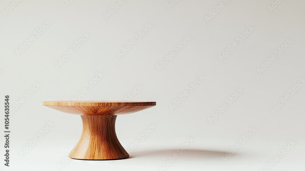 Elegant Wooden Pedestal Table in Minimalist Setting