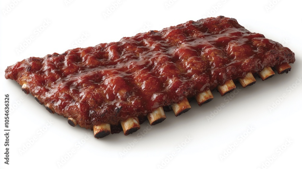 Delicious Barbecue Ribs on White Background Delicious Barbecue Ribs on White Background