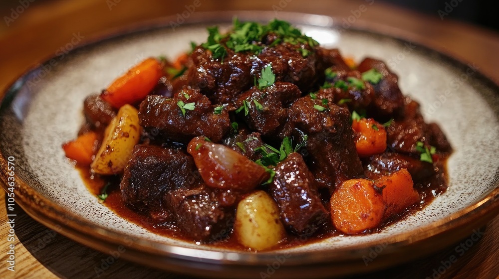 Savory Beef Stew with Vegetables in a Bowl Savory Beef Stew with Vegetables in a Bowl