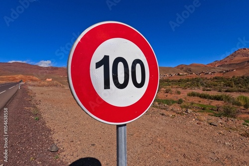 Speed Limit 100 km Road Sign