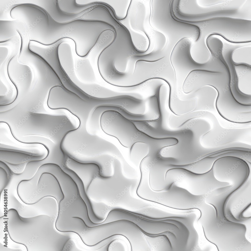 Abstract white textured surface with wavy patterns and depth. Abstract white textured surface with wavy patterns and depth.