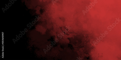 Red color powder explosion on black background.  Red smoke fog red and black background Red digital black background texture vector love winter creative collection. Red Fog or smoke color isolated.
