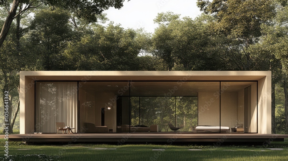 Modern minimalist house in natural setting Modern minimalist house in natural setting