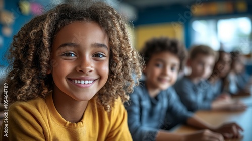 Engaged students smiling in an inclusive classroom during a collaborative activity