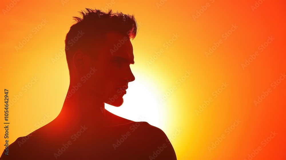 A young man stands silhouetted, framed by a radiant sun, creating a captivating contrast in this striking scene. A young man stands silhouetted, framed by a radiant sun, creating a captivating contrast in this striking scene.
