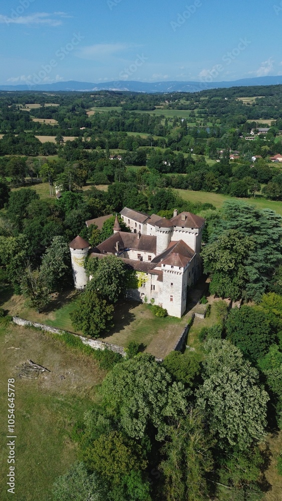 drone photo Poype de Serrières castle france europe drone photo Poype de Serrières castle france europe