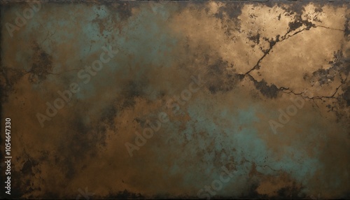 Weathered bronze grunge overlay with tarnished bronze tones, soft patina marks, and darkened edges for an antique look