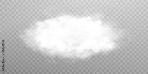 Fog or smoke isolated transparent special effect. White vector cloudiness, mist or smog background. Vector illustration	
