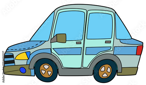 Coloring page police car vehicle coloring page isolated illustration for children