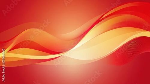 Abstract Waves in Red and Yellow Tones 