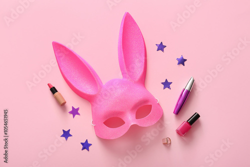 Composition with bunny mask...