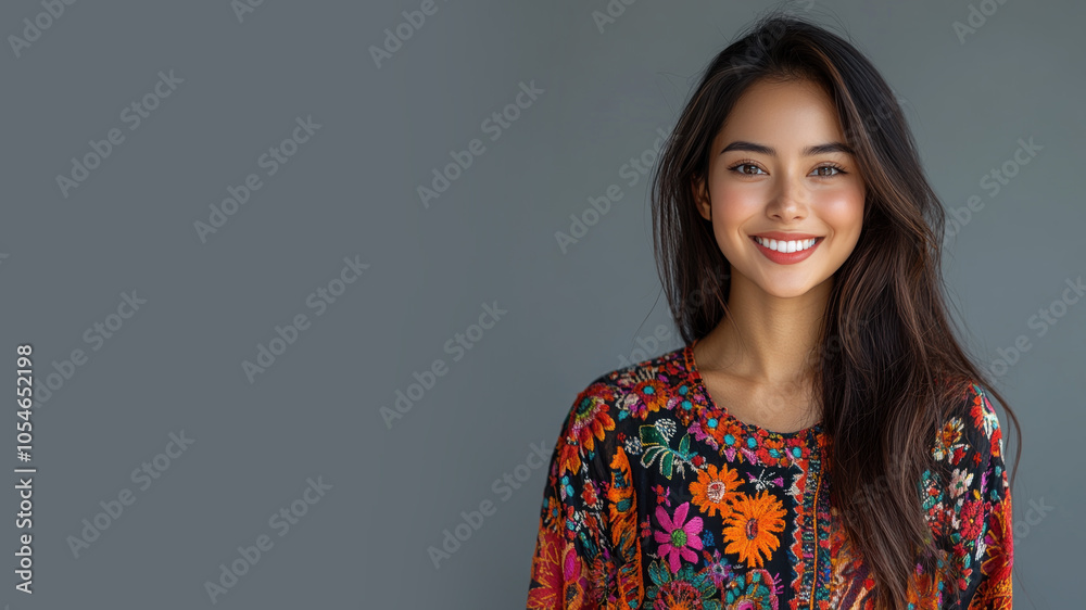 Malay woman wearing traditional huipil tunic mexican guatemala cloth Malay woman wearing traditional huipil tunic mexican guatemala cloth