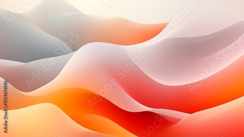 Abstract wavy background in soft orange, red, and white tones.