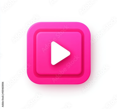 Play Button Icon in Pink Gradient 