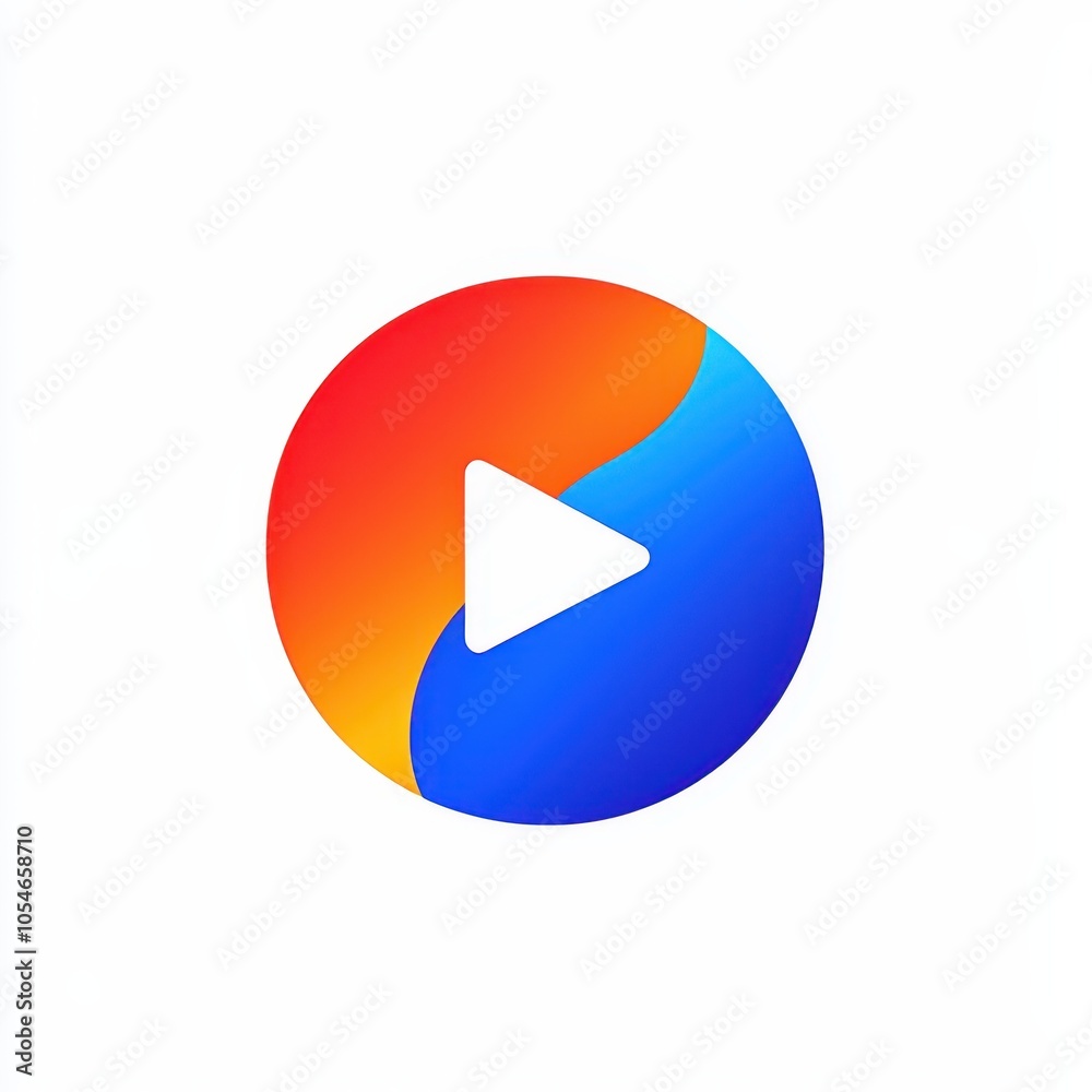 Gradient Play Button Icon with Dual Colors Gradient Play Button Icon with Dual Colors