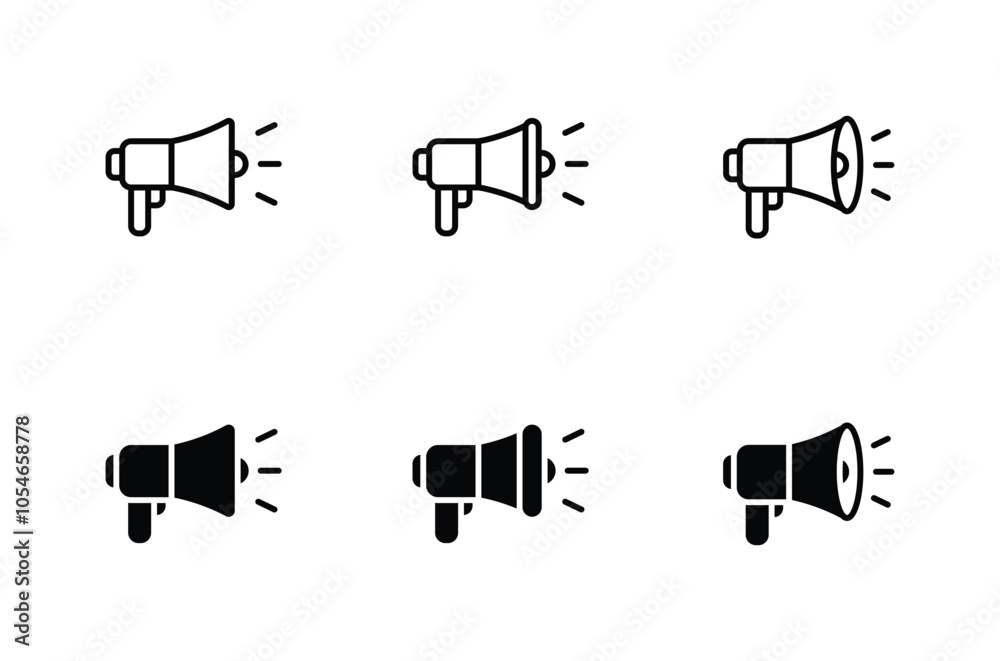 Megaphone icon set. Loudspeaker Symbol vector Megaphone icon set. Loudspeaker Symbol vector