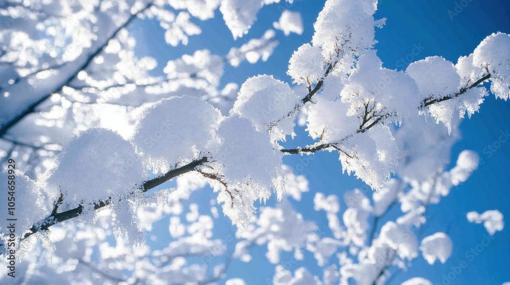 Obraz premium Snow on the branches