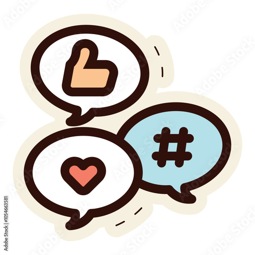 social media interaction sticker