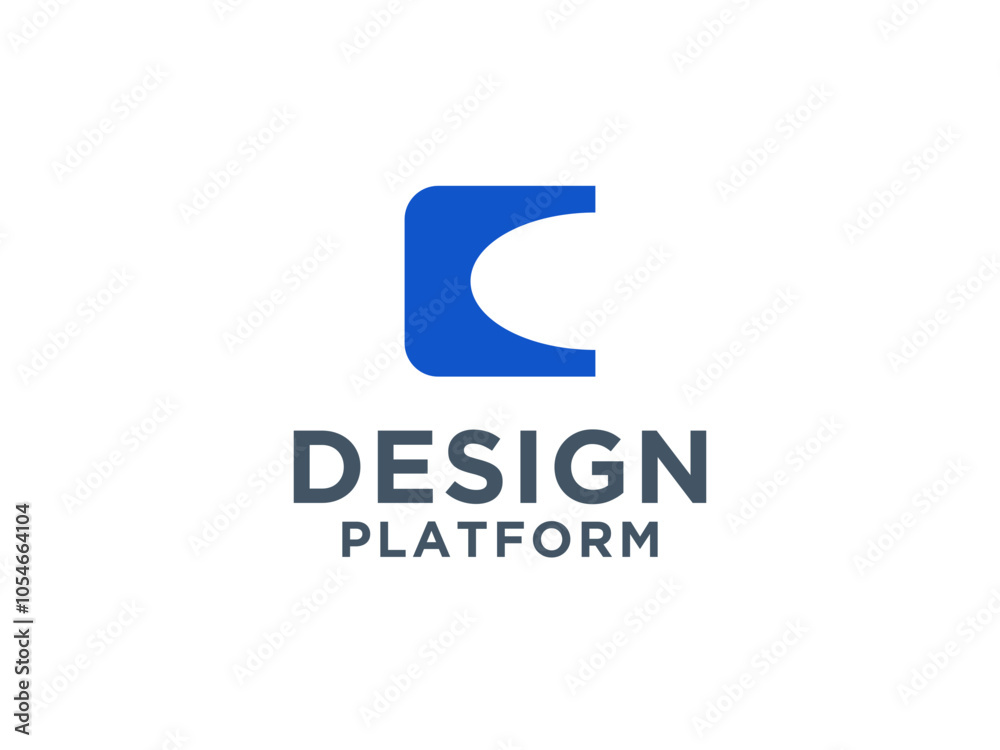Logo Vector Abstract Letter C With Line. Flat Line Logo Design Logo Vector Abstract Letter C With Line. Flat Line Logo Design