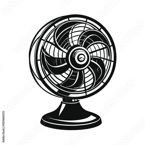 Table Fan vector vector silhouette icon with Transparent Background Clipart.