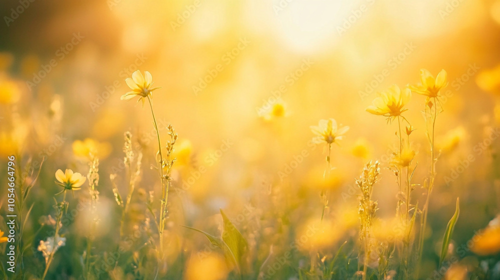 yellow flower field sunset view.ai generative yellow flower field sunset view.ai generative