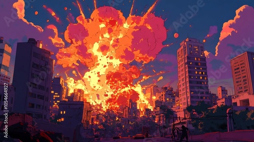 Explosion scene that looks like it could be in a movie.generated by AI