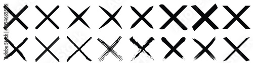 Cross icon set, wrong icon, cancel icon, wrong buttons and no checkmark icons. 