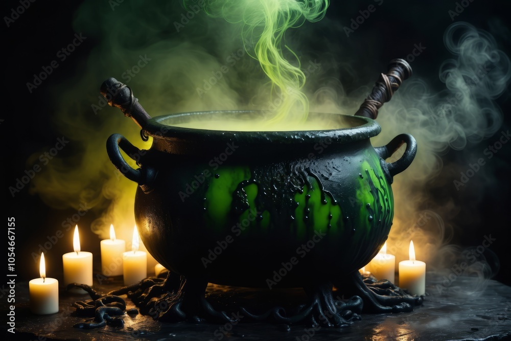 witch Cauldron on fire, magic cauldron, fiery pot, Halloween illustration witch Cauldron on fire, magic cauldron, fiery pot, Halloween illustration