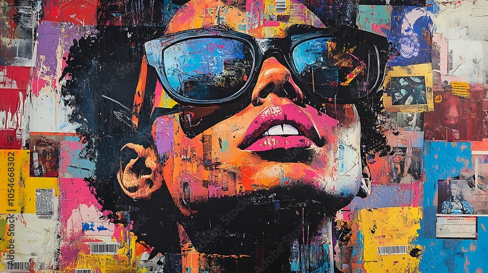 Vibrant portrait of bold expression in urban artistry and culture