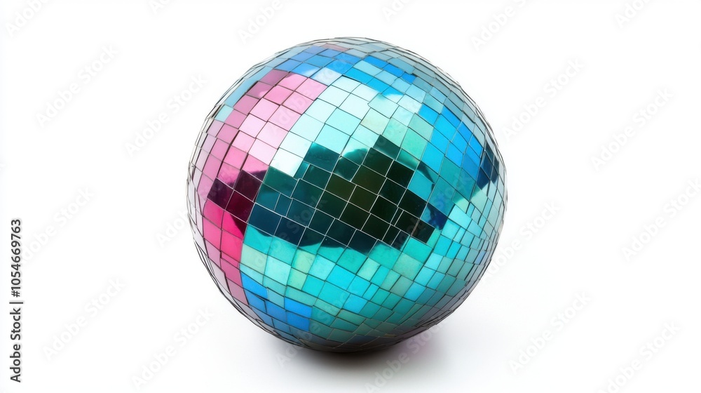 Glittering Disco Ball Isolated on White Background Glittering Disco Ball Isolated on White Background