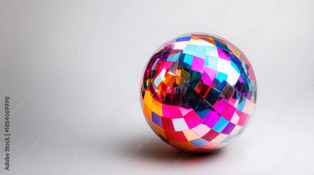 Glittering Disco Ball Isolated on White Background Glittering Disco Ball Isolated on White Background