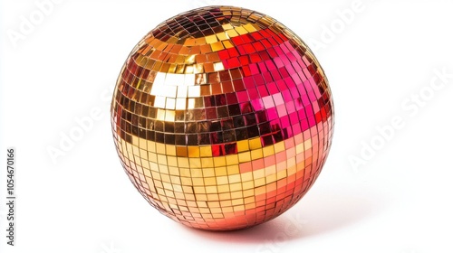 Glittering Disco Ball Isolated on White Background