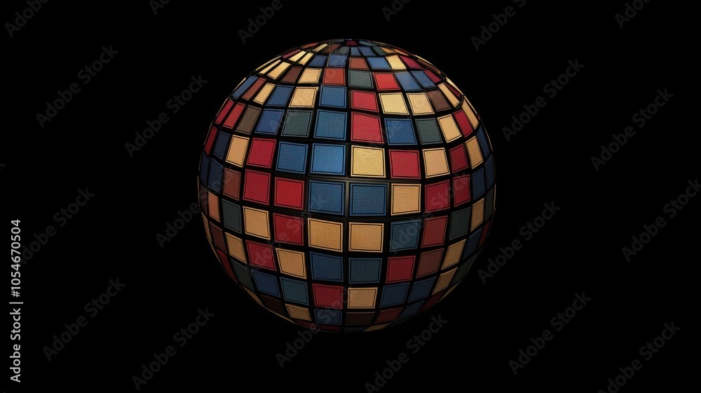 Glittering Disco Ball Isolated on White Background Glittering Disco Ball Isolated on White Background