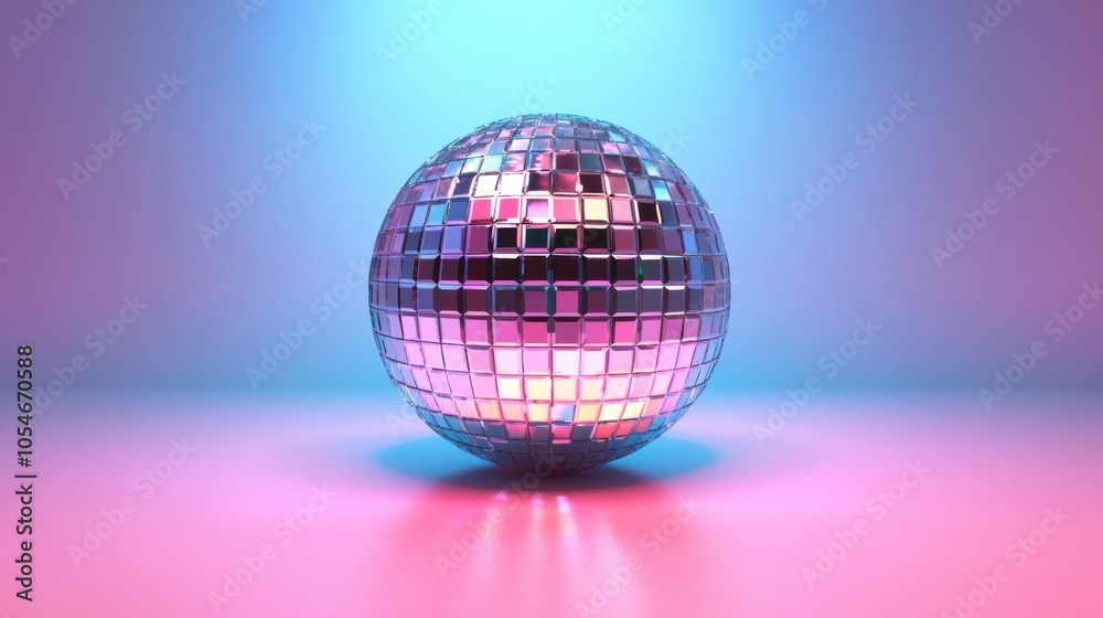 Obraz premium Glittering Disco Ball Isolated on White Background