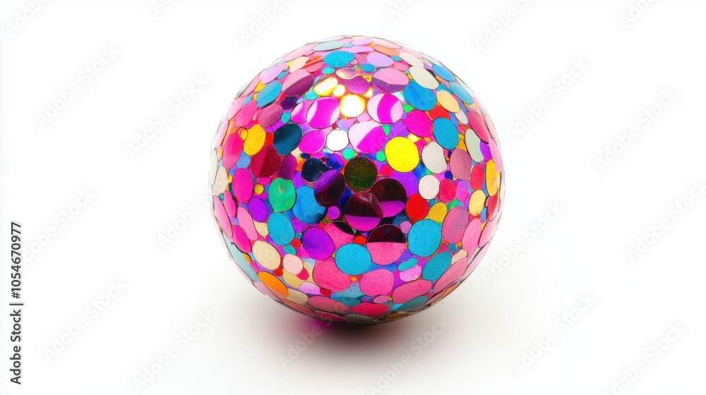 Glittering Disco Ball Isolated on White Background Glittering Disco Ball Isolated on White Background