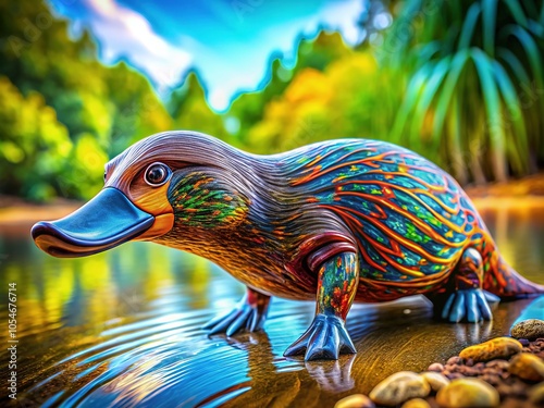 Aboriginal Art Platypus Tilt-Shift Photography photo