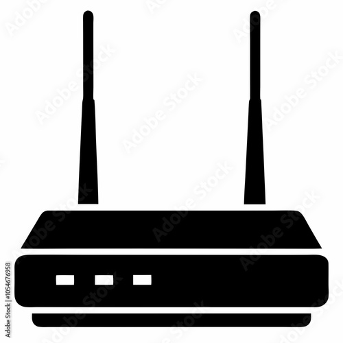 Router silhouette vector black on white background